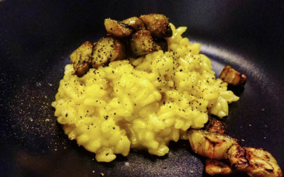Risotto zafferano e melanzane