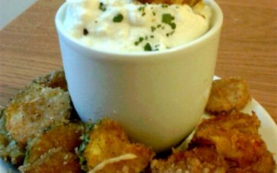 Chips di Zucchine con salsa di Ricotta