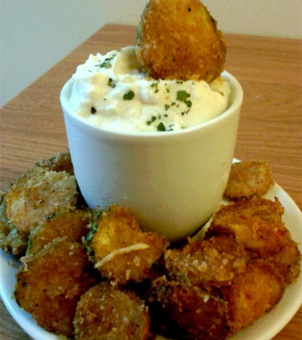 Chips di Zucchine con salsa di Ricotta